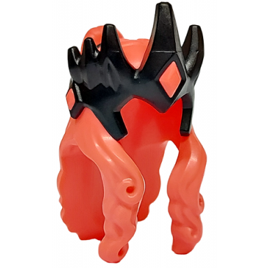 minifigure hair long wavy with bun with molded black crown band and wings pattern