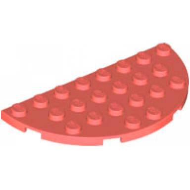 coral plate round half 4 x 8