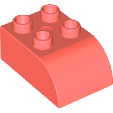 coral duplo brick 2 x 3 slope curved