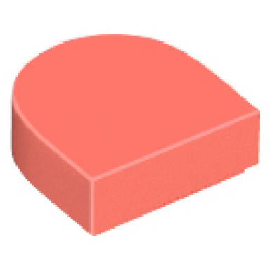 coral tile round 1 x 1 half circle extended