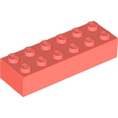 coral brick 2 x 6