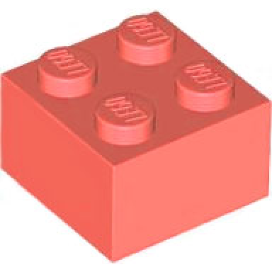 coral brick 2 x 2