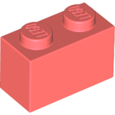 coral brick 1 x 2