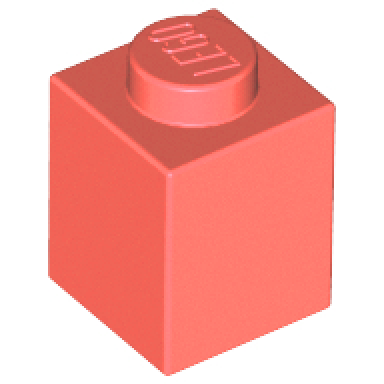 coral brick 1 x 1