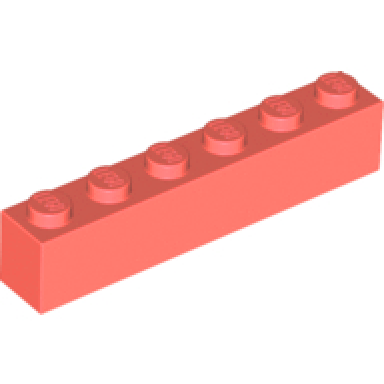 coral brick 1 x 6