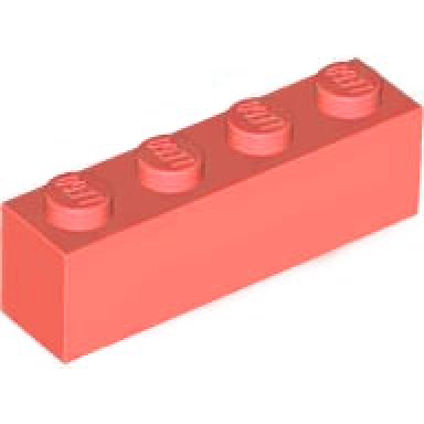 coral brick 1 x 4