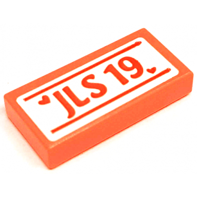 coral tile 1 x 2 with jls 19 and hearts on white background pattern sticker - set 41421