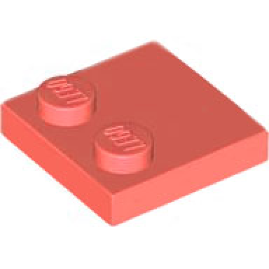 coral tile modified 2 x 2 with studs on edge