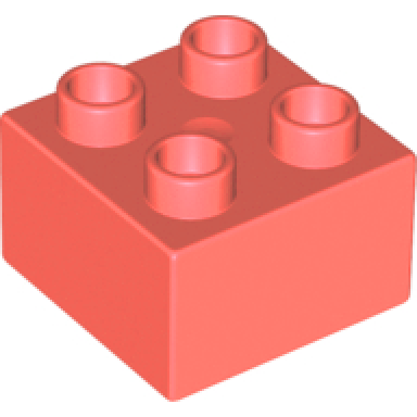 coral duplo brick 2 x 2