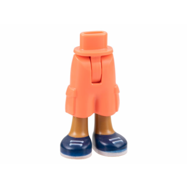coral mini doll hips and trousers cropped large pockets with molded medium nougat legs and printed dark blue shoes with white laces and soles pattern - thin hinge