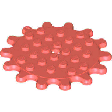 coral plate round 6 x 6 gear 14 tooth
