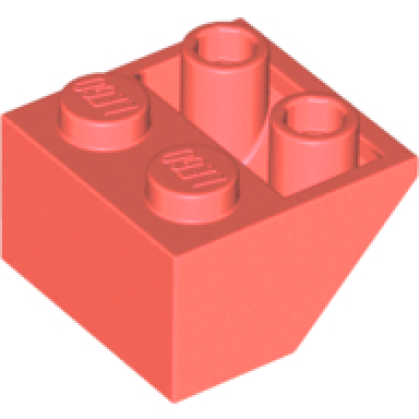 coral slope inverted 45 2 x 2 with flat bottom pin