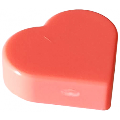 coral tile round 1 x 1 heart