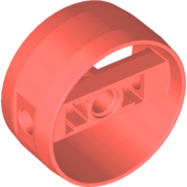 coral cylinder 4 x 4 x 1 2 3 with pin holes and center bar