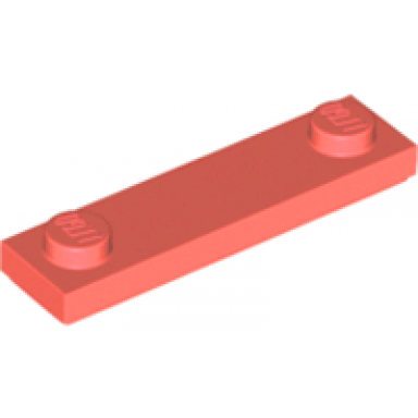 coral plate modified 1 x 4 with 2 studs with groove