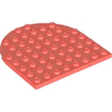 coral plate round 8 x 8 rounded end