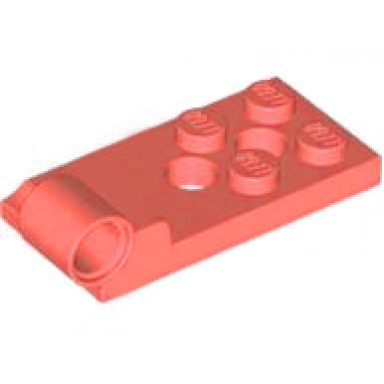 coral hinge plate 2 x 4 with pin hole and 2 holes - bottom