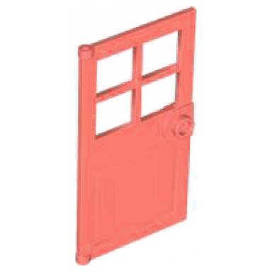 coral door 1 x 4 x 6 with 4 panes and stud handle