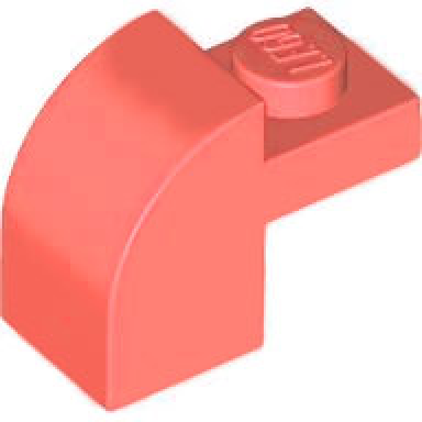 coral slope curved 2 x 1 x 1 1 3 with recessed stud