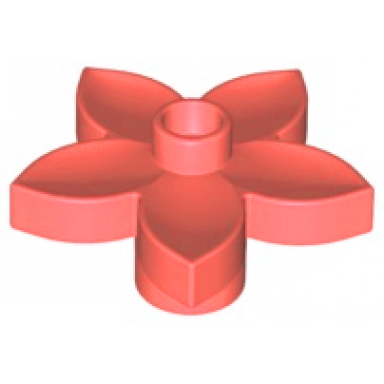 coral duplo plant flower with stud