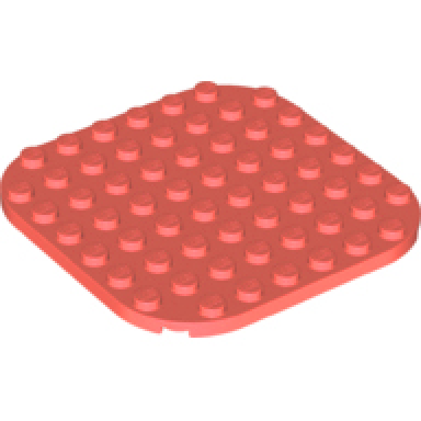 coral plate round 8 x 8 with rounded corners