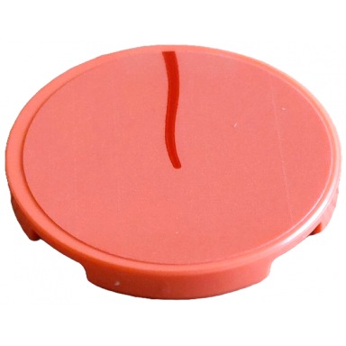 coral tile round 3 x 3 with tongue with red midline groove curved line pattern sticker - set 43269