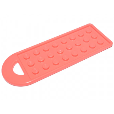 coral bag tag with 3 x 8 studs