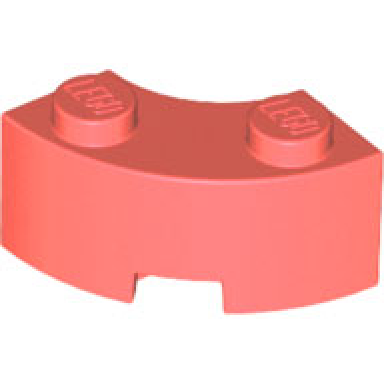 coral brick round corner 2 x 2 macaroni with stud notch and reinforced underside
