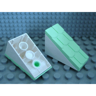 light green duplo roof sloped 33 2 x 4 with shingles profile and white base
