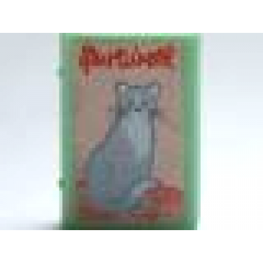 light green minifigure utensil book 2 x 3 with gray cat pattern stickers - set 3201