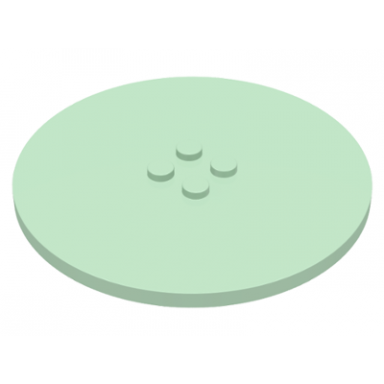 light green tile round 8 x 8 with 4 studs in center
