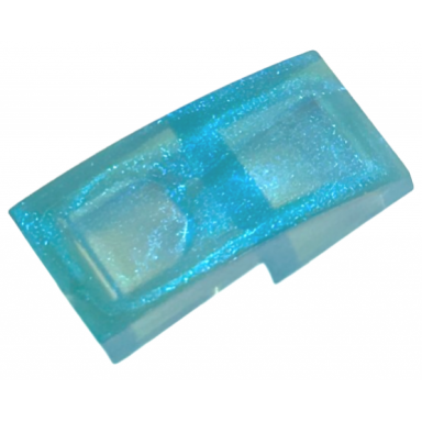 satin trans-light blue slope curved 2 x 1 x 2 3