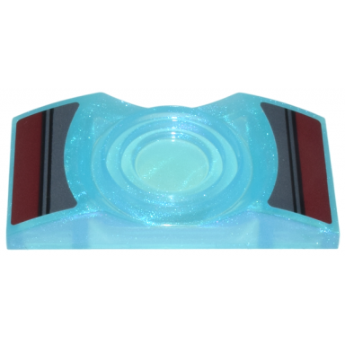 satin trans-light blue electric light slope curved 4 x 2 x 2 3 double with fresnel lens with black lines on dark red and dark bluish gray background pattern stickers - set 76210