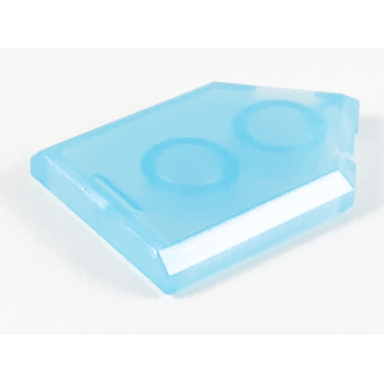 satin trans-light blue tile modified 2 x 3 pentagonal