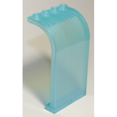 satin trans-light blue panel 3 x 4 x 6 curved top