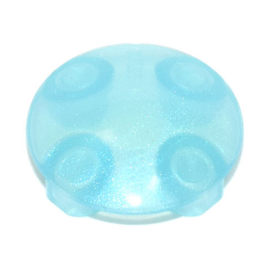 satin trans-light blue plate round 2 x 2 with rounded bottom boat stud