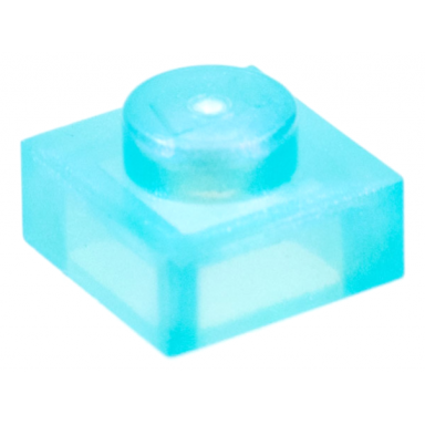 satin trans-light blue plate 1 x 1