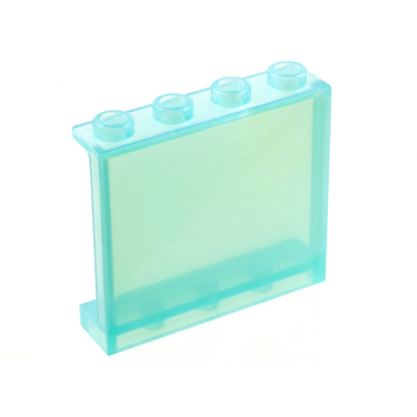 satin trans-light blue panel 1 x 4 x 3 with side supports - hollow studs