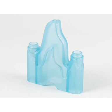 satin trans-light blue wave rounded 1 x 4 with 2 studs on ends flame rock