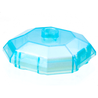 satin trans-light blue rock 4 x 4 octagonal bottom diamond dress container top