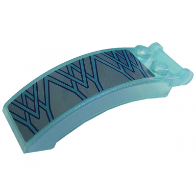 satin trans-light blue windscreen 6 x 2 x 2 with bar handle with metallic light blue ice crystals and lines pattern model left side sticker - set 43197