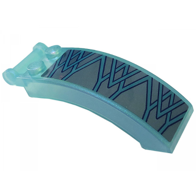satin trans-light blue windscreen 6 x 2 x 2 with bar handle with metallic light blue ice crystals and lines pattern model right side sticker - set 43197