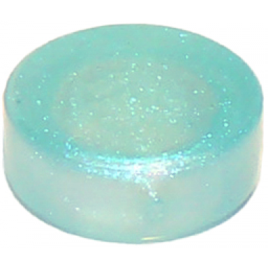 satin trans-light blue tile round 1 x 1