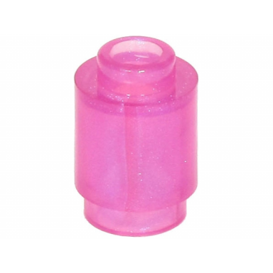 satin trans-dark pink brick round 1 x 1