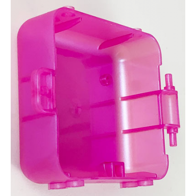 satin trans-dark pink container box 3 x 8 x 6 2 3 half front