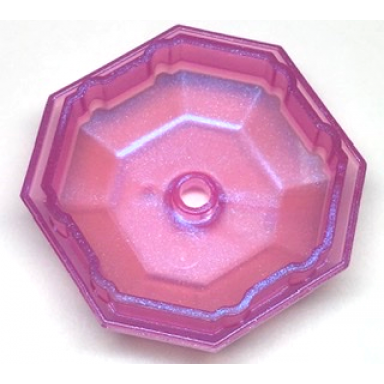 satin trans-dark pink rock 4 x 4 octagonal bottom diamond dress container top