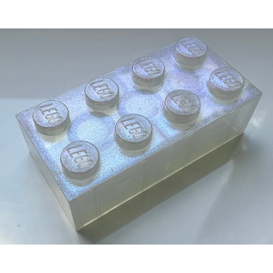 satin trans-clear brick 2 x 4