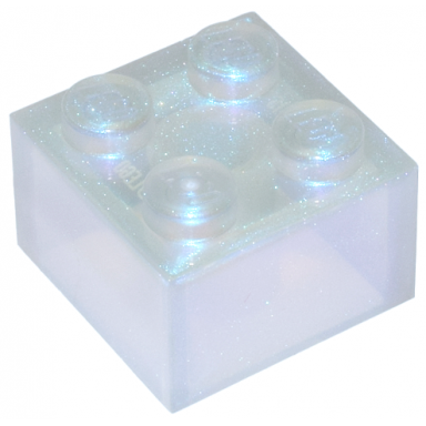 satin trans-clear brick 2 x 2