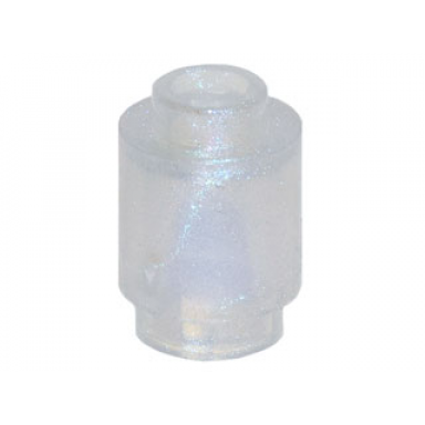 satin trans-clear brick round 1 x 1