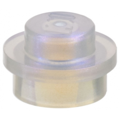 satin trans-clear plate round 1 x 1